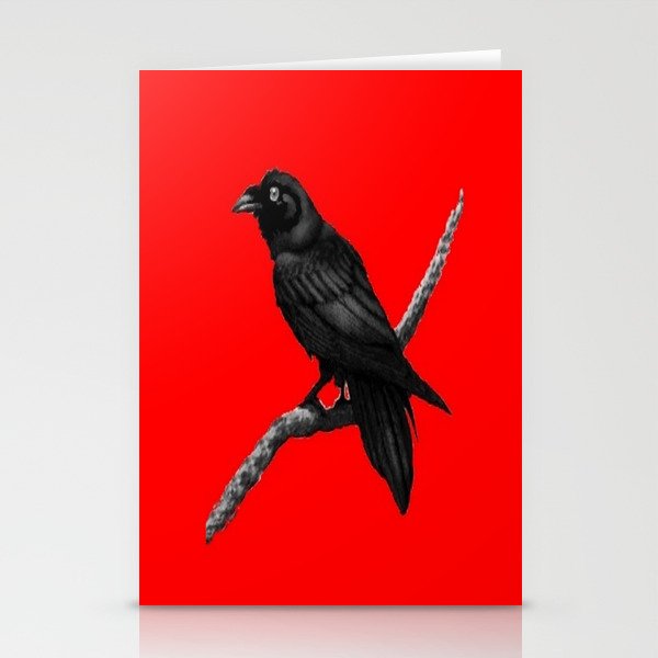  Decorative Chinese Red Black Crow Design Stationery Cards