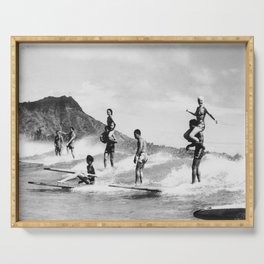 Vintage Hawaii Tandem Surfing Serving Tray