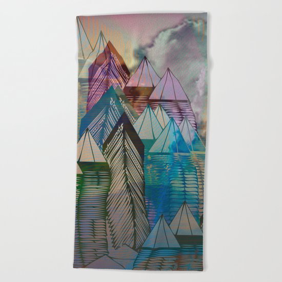 Triangular Endings on the Top Above the Clouds / Urban 04-11-16 Beach Towel