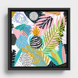 abstract palm leaves Framed Canvas