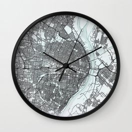St Louis MO USA White City Map Wall Clock | River, And, City, Map, Usa, Black And White, White, Graphicdesign, Mo, Road 