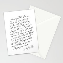 Love is Patient Love is Kind - 1 Corinthians 13 Stationery Card