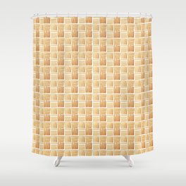 Burnt Orange Watercolor Basketweave Pattern Shower Curtain