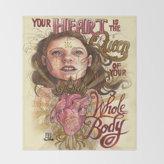 Heart is the Queen Throw Blanket