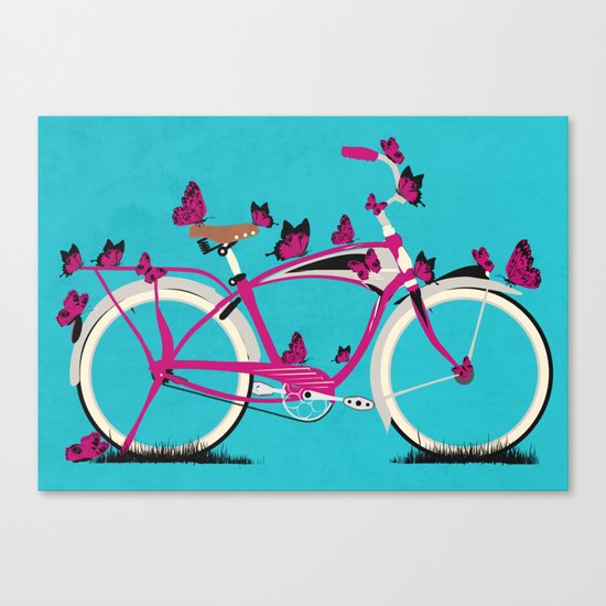 Butterfly Bicycle Canvas Print