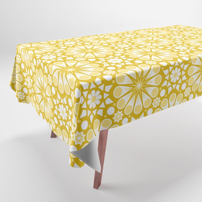 Retro Geometric Floral - Large Tablecloth