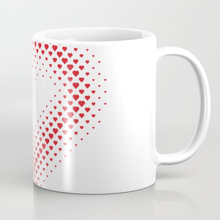 Heart Shape Halftone Dot Red Heart Pattern Coffee Mug