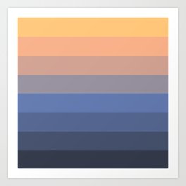Desert Sunset Gradient Stripes Art Print