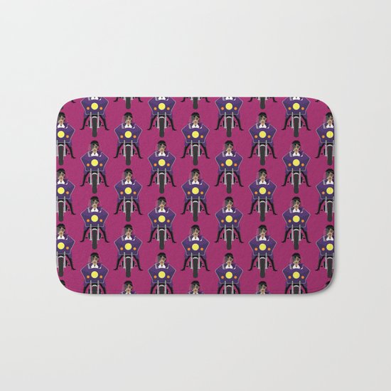 The Emoji-fication of His Purple Majesty: Motorcycle Bath Mat