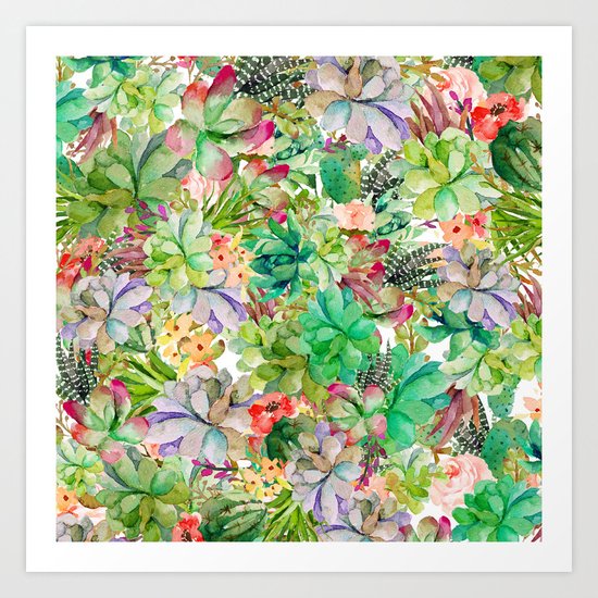 Cactus Collage Art Print