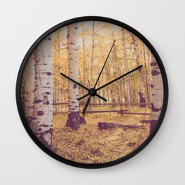 Aspen Grove Autumn Light x Colorado Landscape Photography Wall Clock
