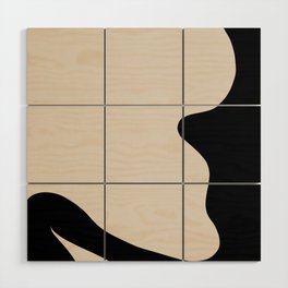 Minimalistic Abstract Shapes Black and White  Wood Wall Art