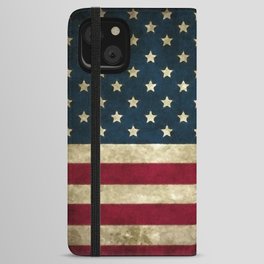 Vintage American flag iPhone Wallet Case