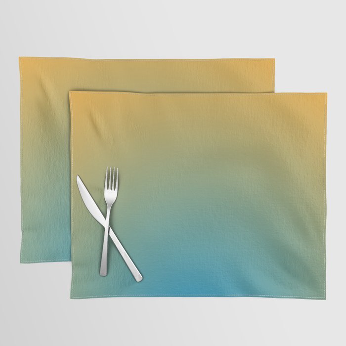 Healing Blue and Orange  Aura Gradient Ombre Sombre Abstract  Placemat