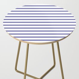 Horizontal Stripes (Pantone Very Peri/White) Side Table