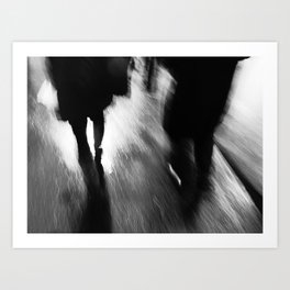 A Walk in the Rain Art Print | Photo, Black and White, People 