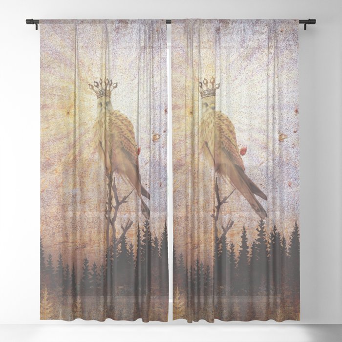 Crowned Eagle Digital Art Sheer Curtain