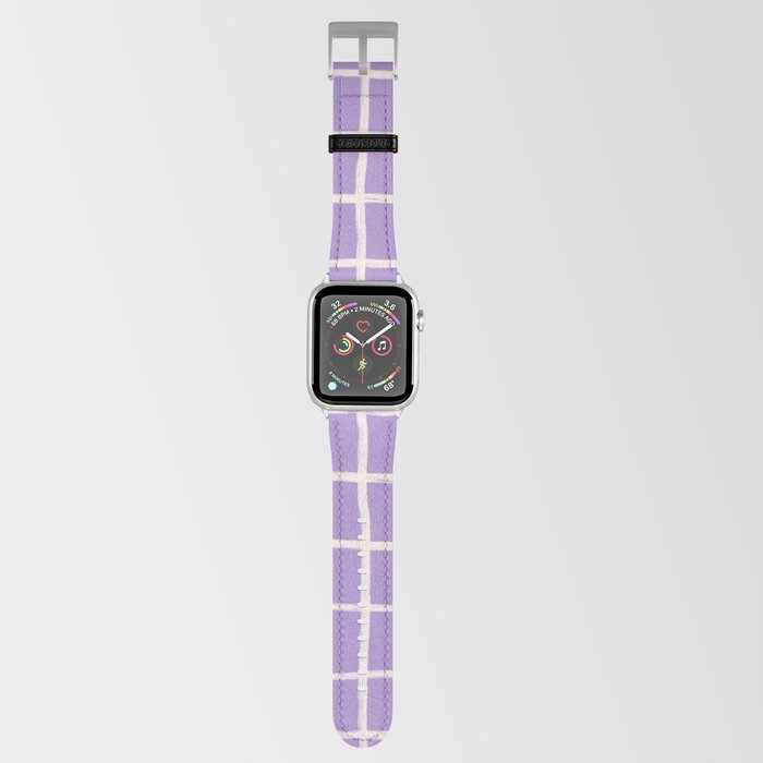 Retro Modern Plaid Checker on Violet Purple Apple Watch Band