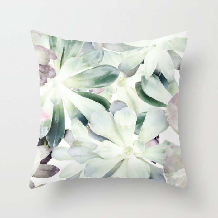 Summer Succulents Throw Pillow