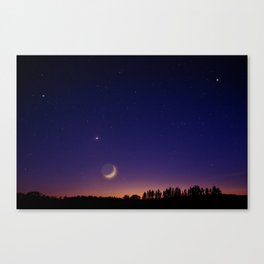 Sky - Star - Moon - Venus - Universe - Night - Night Sky. Little sweet moments. Canvas Print
