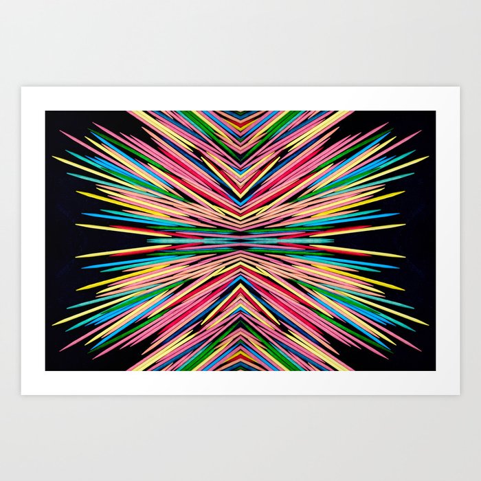 Toothpick Fusion Abstract Pattern Landscape Art Print