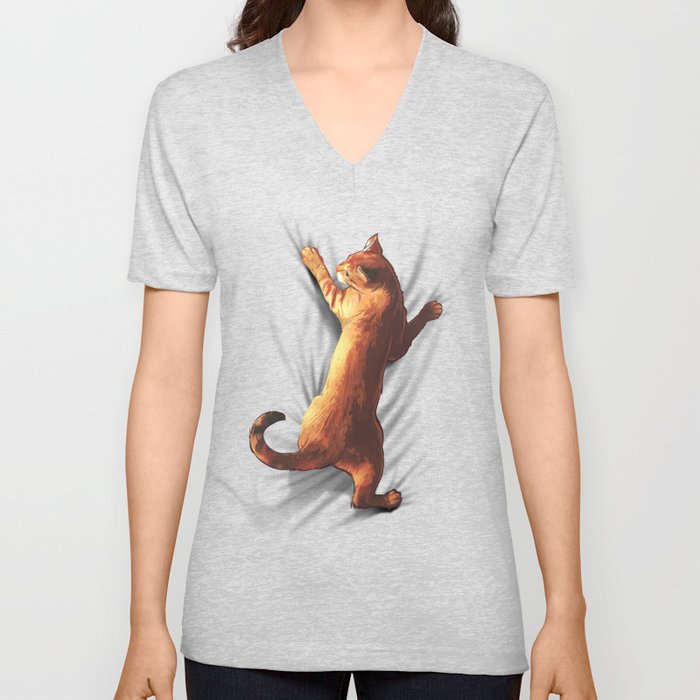 CAT V Neck T Shirt