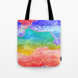 Vibrant Rainbow Glitter Agate Texture 03 Tote Bag