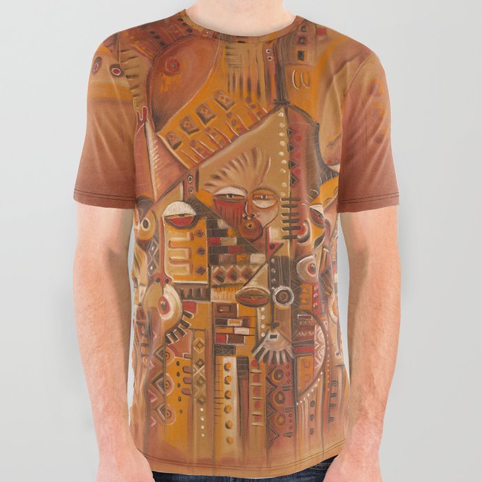 Home Sweet Home surreal African painting All Over Graphic Tee