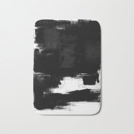 Black white theme #15a Bath Mat | Shabby, Painting, Digital, Lines, Scetch, Stain, Modern, Ink, Minimal, Black And White 