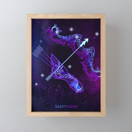Zodiac neon signs — Sagittarius Framed Mini Art Print