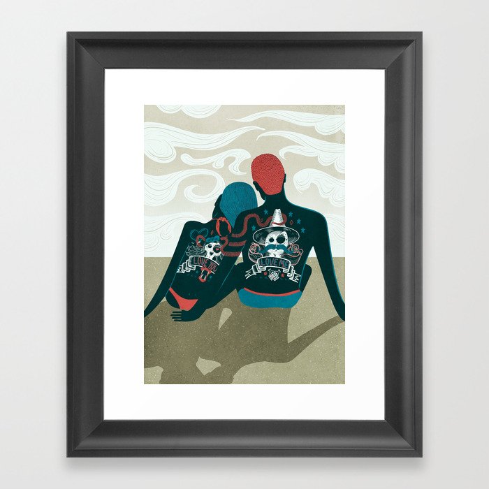 Love You / Love Me - Us and Them Framed Art Print