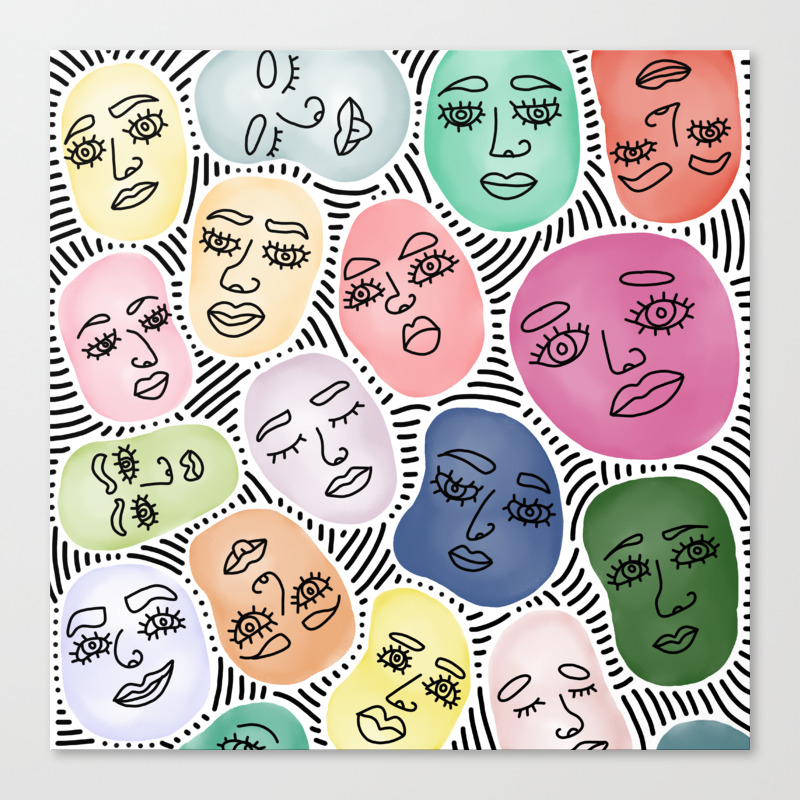 Abstract Watercolor Faces Canvas Print By Blahitel Society6