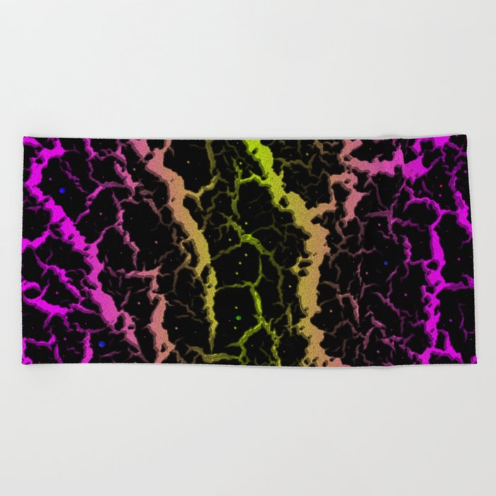 Cracked Space Lava - Pink/Lime Beach Towel