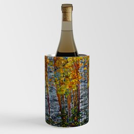 Autumn Aspen Trees with a Palette Knife Wine Chiller