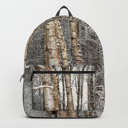 Birches Backpack | Cold, Trees, Snow, White, Branches, Freezing, Forest, Nature, Linaswashere, Ice 
