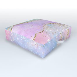 Rainbow Glitter Agate Texture 02 Outdoor Floor Cushion