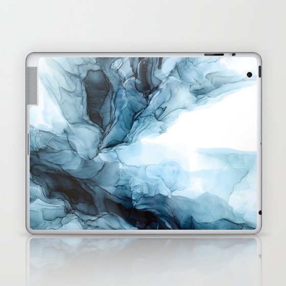 Blue Ice Phoenix Abstract Flow Painting Laptop & iPad Skin