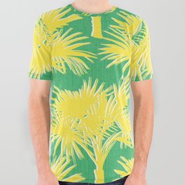 70’s Palm Springs Yellow on Kelly Green All Over Graphic Tee