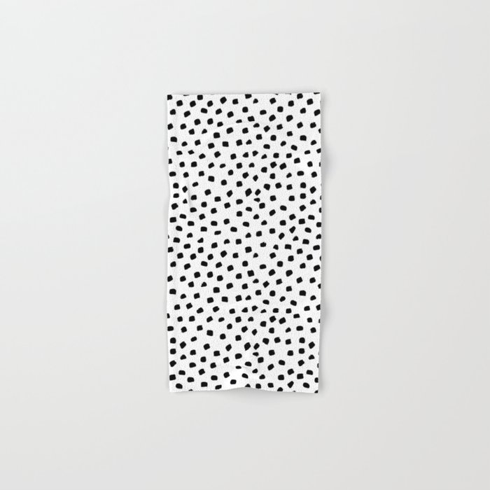 Dalmatian Dots Black White Spots Hand & Bath Towel