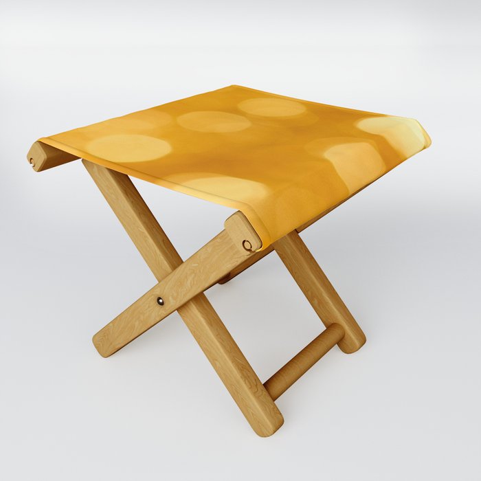 Blurred Golden Yellow Pattern  Folding Stool