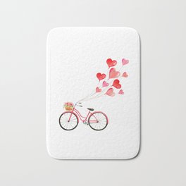 Love on a bicycle Bath Mat