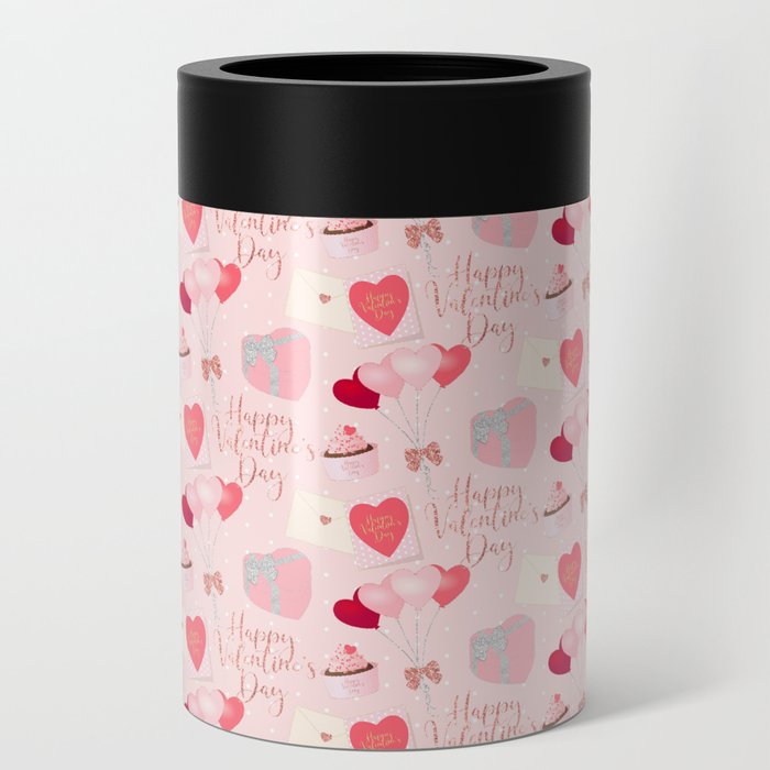 Valentine's Day Romantic Pattern Can Cooler