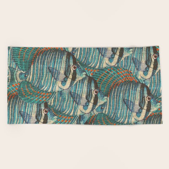 Crowd Fish 8 Beach Towel