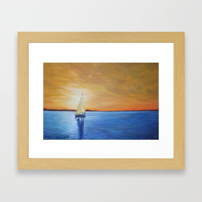 Gilded Sky Sailing Framed Art Print