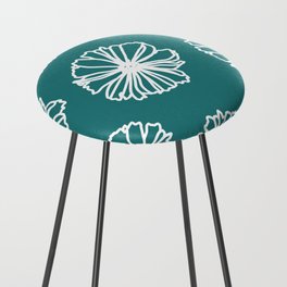 big white flowers Counter Stool