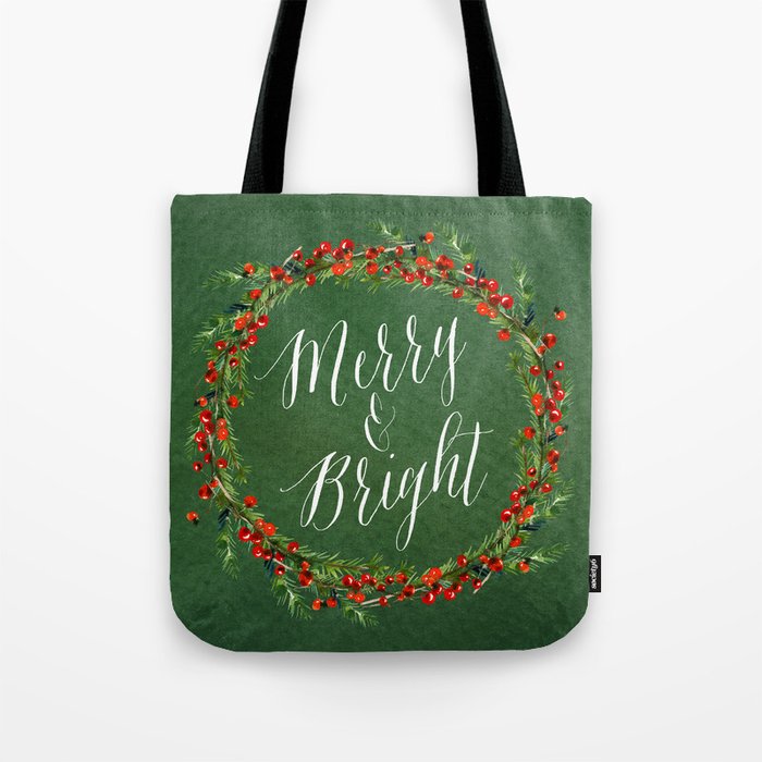 Merry Bright Green Tote Bag By Emiliehendryx Society6 Merry Bright Green Tote Bag