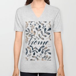 Watercolor home foliage – neutral V Neck T Shirt