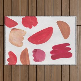 38    | 190408 Red Abstract Watercolour Outdoor Rug