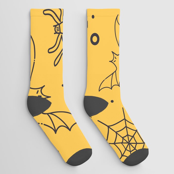 Spider Halloween Background Socks