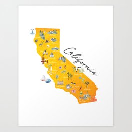 Map of California Art Print